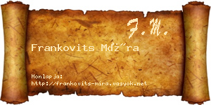 Frankovits Míra névjegykártya